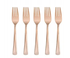 Plastikinės šakutės "rose Gold" 10 vnt. - stalo dekoravimui