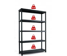 Plastikinis sandėliavimo stelažas Keter 187x120x40cm, maksimali apkrova 70 kg vienai lentynai