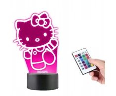 Platinet Lempa ant stiklo Hello Kitty 3d Led Rgb + nuotolinio valdymo pultas 16 spalvų