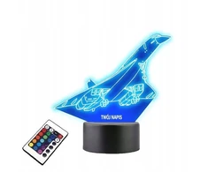 Platinet Lempa ant stiklo Samolot Concorde 3d Led Rgb + nuotolinio valdymo pultas 16 spalvų