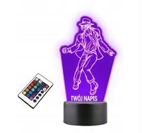 Platinet Lempa ant stiklo Statulėlė Dainininkas Michael Jackson 3d Led Rgb + Nuotolinio valdymo pultas 16
