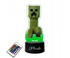 Platinet Lempa ant stiklo uv Creeper Minecraft animacinis filmas led + nuotolinio valdymo pultas 16 spalvų