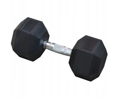 Platinum Fitness šešiakampis gumuotas hantelis 20kg