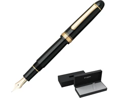 Platinum japoniškas plunksnakotis Century Gold Trim Juodas in Juodas C/juodas/ 0.54-0.64mm Handmade/14k Gold Nib/gift Box/fountain Pen #3776
