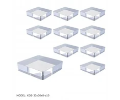 Plexi kubas ekspozitorius 30x30x8 vitrinai ar papuošalų spintai - 10 vnt.