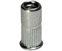 Plieninis kniedėmis veržlė, cinkuotas, mažas flanšas, didesnis griebtuvas 2-4 mm, m4, 50 vnt.