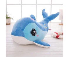 Pliušinis delfinas, minkštas žaislas-pagalvė, 40 cm, mėlynas
