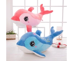 Pliušinis delfinas, minkštas žaislas-pagalvė, 40 cm, mėlynas