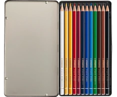 Ploni spalvoti pieštukai Stabilo Original - metalinė dėžutė, 12 vnt. - įvairių spalvų