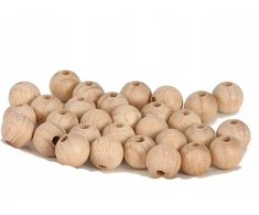 Pogotowie Florystyczne medinės karoliukų akutės, makramos karoliukai, 12 mm/30 vnt.