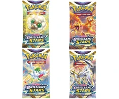 Pokemon kortos sword and shield - 4x brilliant stars pokemon booster pakelis - pokemon trading cards - angliškos kortos