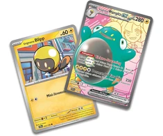 Pokémon - trading card game: premium collection enigmaras wampitz-ex (1 holografinė viso ekrano reklaminė kortelė, 6 papildomi paketai ir plastikinis stovas)