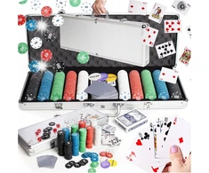 Pokerio rinkinys texas, didelis, 500 žetonų lagamine