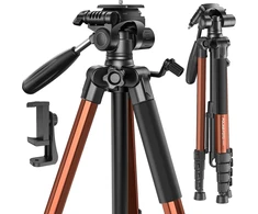 Polam-foto kameros trikojis, 188 cm kelioninis trikojis su nešiojimo krepšiu ir telefono laikikliu, aliumininis, skirtas veidrodiniams/dslr/telefonams/vaizdo kameroms, tvirtas stovas, (svoris 1,27 kg, apkrova 3,99 kg) oranžinis