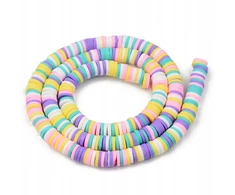 Polimerinio molio Heishi rankų darbo karoliukai, Mix, 6x0.5-1mm, 290vnt / 38cm