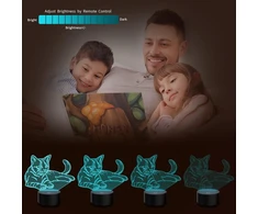 Ponlcy 3d iliuzijos lempa katė Led naktinė lemputė, 16 spalvų, nuotolinis valdymas, Usb stalinės lempos, miegamojo dekoracija, stalinė lempa vaikams, Kalėdų, gimtadienio dovanos