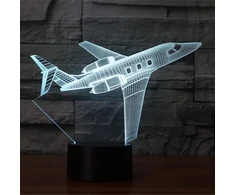 Ponlcy 3d iliuzijos lempa lėktuvas Led naktinė lemputė, 16 spalvų nuotolinio valdymo pultas Usb stalinės lempos, miegamojo dekoracija, stalinė lempa vaikams, kalėdinės, gimtadienio dovanos