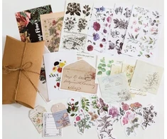 Popieriaus ir lipdukų rinkinys „bullet Journal vintage flowers“, 30 vnt.