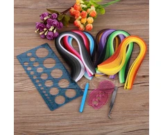Popieriaus quilling rinkiniai, 700 vienetų, 5 mm quilling juostelės + rišimo įrankis, pincetai, liniuotė