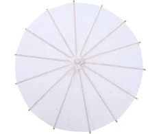Popierinis skėtis parasolis šokių fotografijos meno aksesuarai vakarėlio dekoracija baltas (pusiau peilis 30 cm)
