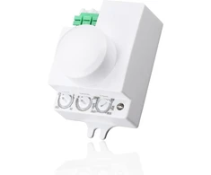 Popp® elektrinis jutiklinis jungiklis su judesio jutikliu, reguliuojamas paviršiumi, mikrobangų, ip20, maks. 360°, 2–18 m, laikas 10 sek. ± 3 sek. – 12 min. ± 1 min., aukštis (1 vnt.)