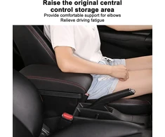 Porankio dėžė daiktams, automobilio porankio dėžė, juoda centrinė konsolė, porankio dėžė daiktams, raudonas dygsnis, su usb sąsaja, pakaitalas vitara