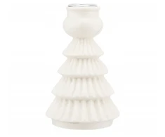 Porcelianinė žvakidė plonai žvakei Altom Design Eglutė balta 11,5 cm