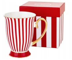 Porcelianinis puodelis kavai arbatai 300 ml, 8.5 x 11 cm - raudonas