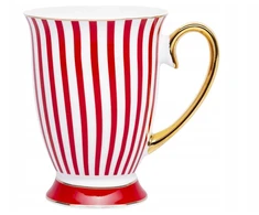 Porcelianinis puodelis kavai arbatai 300 ml, 8.5 x 11 cm - raudonas