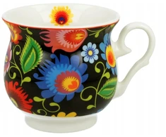 Porcelianinis retro puodelis 470 ml, 10 x 9 cm arbatai kavai - etninis