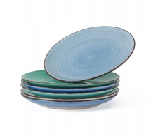 Porcello Azure Aura lėkštės, keramikinių lėkščių komplektas 27 cm, 6 vnt.