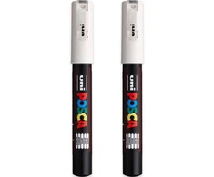 Posca Pc-1m spalvoti markeriai - 0.7mm galiukas - balti dažai - 2 vnt pakuotė