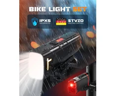 Posugear led dviračio žibintas | Stvzo sertifikuotas dviračio žibintas | Įkraunamas dviračio žibintas usb 15lux/60lux| Ipx5 atsparus vandeniui itin lengvas dviračio žibintas | Su baterijos energijos rodymo funkcija