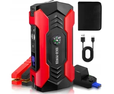 Powerbank jump starter 10000 mah automobilio paleidėjas + gnybtai laidai