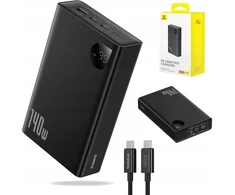 Powerbank laptopams Baseus 24000 Mah 140w 2xusb C Usb A kabelis ekranas