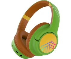 Powerlocus Bobo vaikiškos Bluetooth ausinės, ausinės su 74/85/94 Db garsumo apribojimu, Led lemputės, belaidės ir Aux laidas, sulankstomos ausinės su mikrofonu mobiliajam telefonui/planšetiniam kompiuteriui/kelionėms