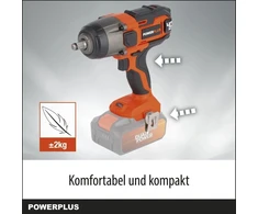 Powerplus Power plus dual power powdp20400-1/2 colio akumuliatorinis smūginis veržliaraktis, 3300 sūkių per minutę ir 350 nm, be akumuliatoriaus ir įkroviklio
