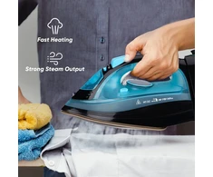 Powersteam garinis lygintuvas 2400 W belaidis su ultra keraminiu padu, belaidis garinis lygintuvas su apsauga nuo kalkių, 320 ml vandens talpa, apsauga nuo lašėjimo, vertikalus garas