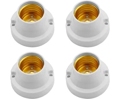 Powice 4 vnt. E27 prisukamas lemputės laikiklis E27 universalus lempos lizdo adapteris Led lempoms, baltas