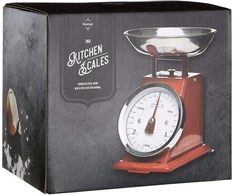 Premier Housewares 3kg retro stiliaus virtuvinės svarstyklės su nerūdijančio plieno dubeniu, raudonos