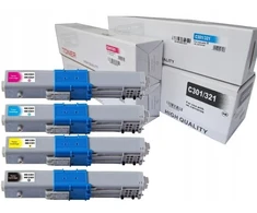 Premium Aigostar 4x didelio našumo tonerio komplektas Oki C301 Oki C321dn Mc332dn, Mc342dn, Mc342dnw