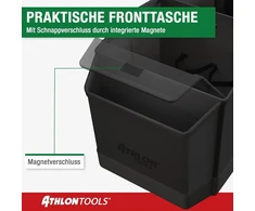 Premium centrinės sėdynės organizeris su dangteliu - universalus - automobilio dėžė - sumani vieta daiktams su magnetiniu uždarymu - lengvas valymas - tvarkinga ir patogi kelionė (juodas)