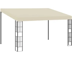Prie sienos montuojama pavėsinė, kreminė, 3x4m, audinys