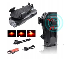 Priekinis dviračio žibintas usb, galinis dviračio led žibintas, powerbank, skambutis
