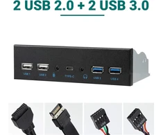 Priekinis skydelis su Usb 3.0, 2x Usb 2.0, Audio, Mic, Usb-c
