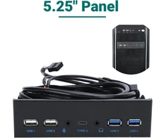 Priekinis skydelis su Usb 3.0, 2x Usb 2.0, Audio, Mic, Usb-c
