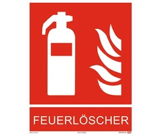 Priešgaisrinio gesintuvo simbolio ženklas su papildomu tekstu "fire Extinguisher" Iso7010 200 x 250 Priešgaisrinės apsaugos ženklo simbolis Priešgaisrinio gesintuvo Iso plastikinė plokštė fotoliuminescencinė ir lipni 200 x 250