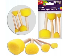 Prima Art Miximport Kempinės teptukai dažams iš putų, rinkinys 4 vnt., skirti tapšnojimui, dekupažui