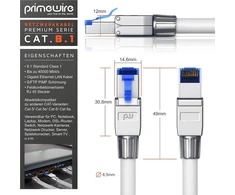 Primewire - cat 8 tinklo kabelis - 8.1 standartas, 1-40 000 mbit/s