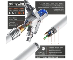 Primewire - cat 8 tinklo kabelis - 8.1 standartas, 1-40 000 mbit/s